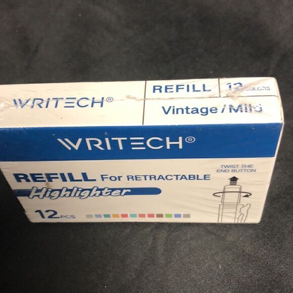 WRitech Refill for retractable Highlighter 12 pcs Vintage/Mild - Picture 5 of 5